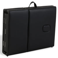 Lettino da massaggio pieghevole a 4 zone con struttura in acciaio inox nero 02_0001890