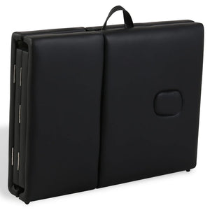 Lettino da massaggio pieghevole a 4 zone con struttura in acciaio inox nero 02_0001890