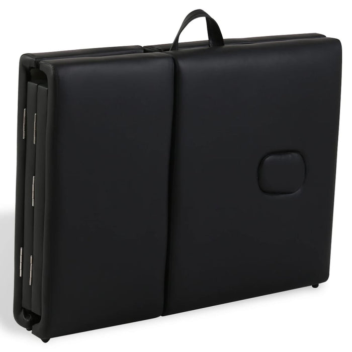 Lettino da massaggio pieghevole a 4 zone con struttura in acciaio inox nero 02_0001890