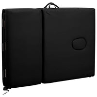 Lettino Pieghevole da Massaggio Nero 4 Zone con Telaio Alluminio cod mxl 15533