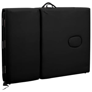 Lettino Pieghevole da Massaggio Nero 4 Zone con Telaio Alluminio cod mxl 15533