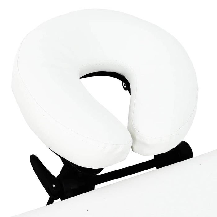 Lettino Massaggio Pieghevole Bianco Crema 4 Zone con Telaio Alluminio cod mxl 13788