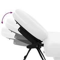 Lettino Massaggio Pieghevole Bianco Crema 4 Zone con Telaio Alluminio cod mxl 13788