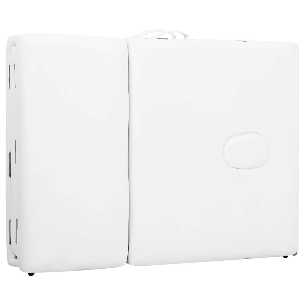 Lettino Massaggio Pieghevole Bianco Crema 4 Zone con Telaio Alluminio cod mxl 13788