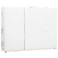 Lettino Massaggio Pieghevole Bianco Crema 4 Zone con Telaio Alluminio cod mxl 13788