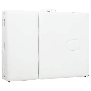 Lettino Massaggio Pieghevole Bianco Crema 4 Zone con Telaio Alluminio cod mxl 13788