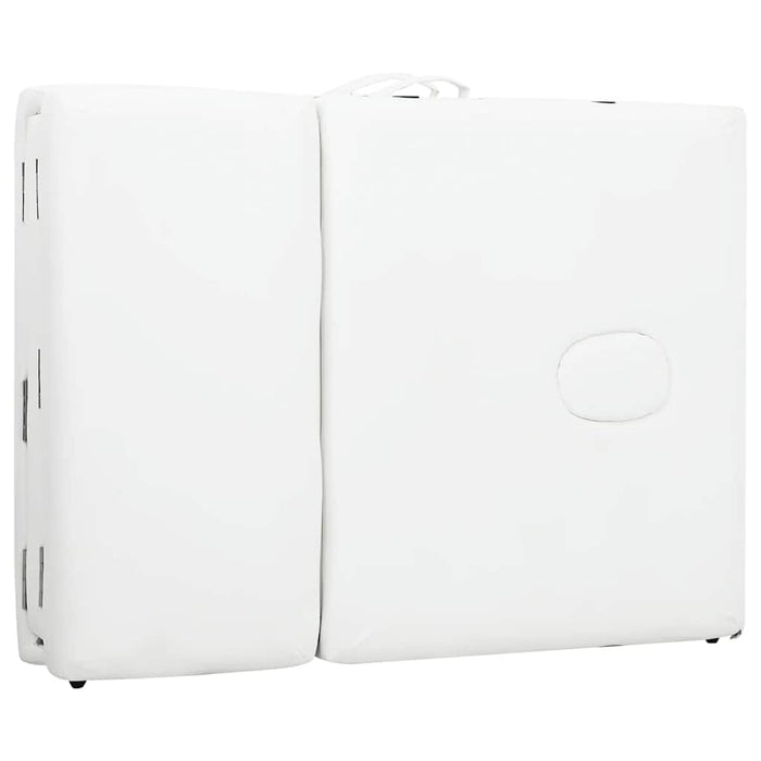 Lettino Massaggio Pieghevole Bianco Crema 4 Zone con Telaio Alluminio cod mxl 13788