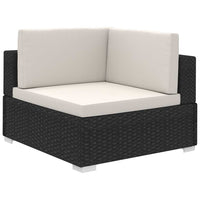 Set Divani da Giardino 8 pz con Cuscini in Polyrattan Nero 41261