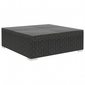 Set Divani da Giardino 12 pz con Cuscini in Polyrattan Nero 41263