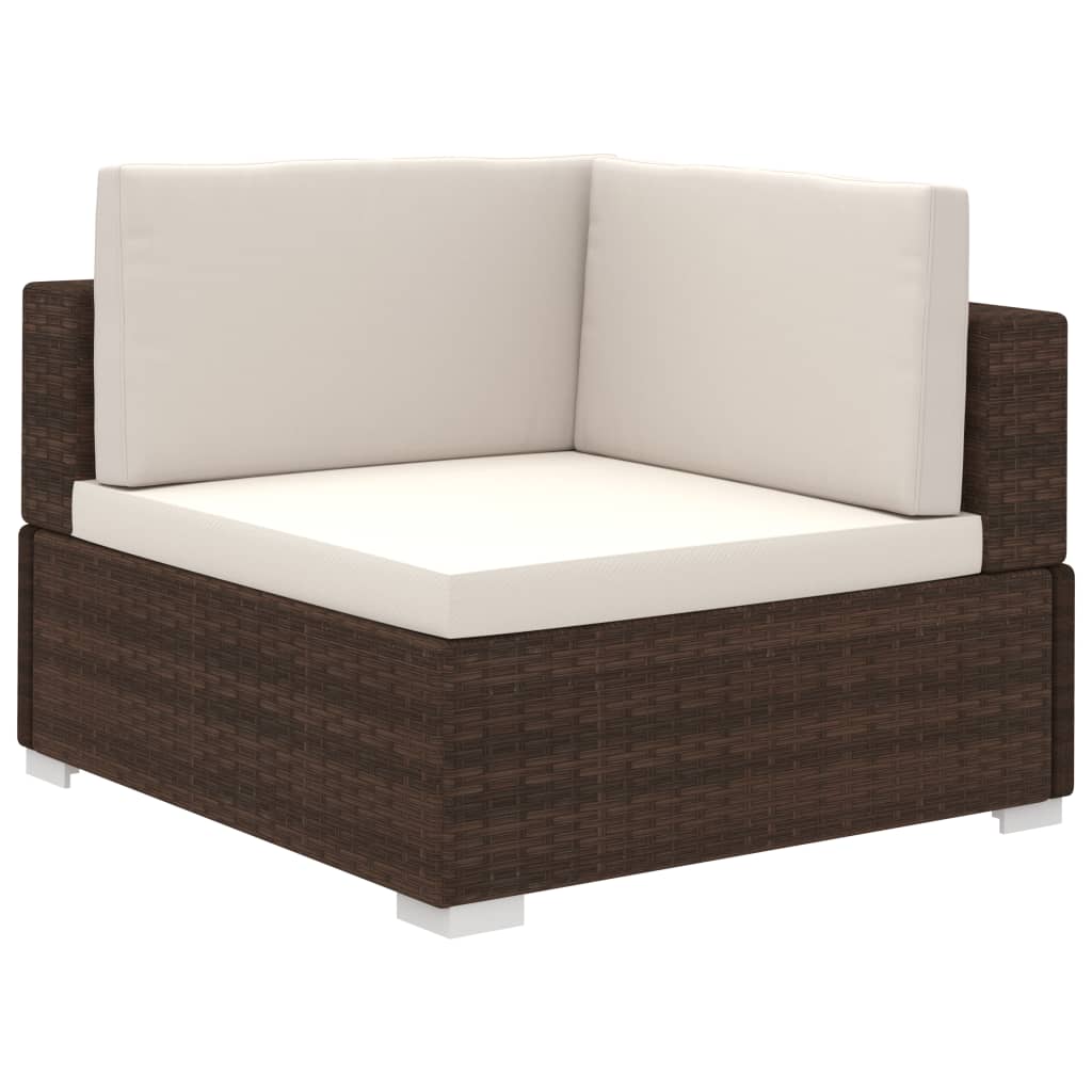 Set Divani da Giardino 6 pz con Cuscini in Polyrattan Marrone cod mxl 35325