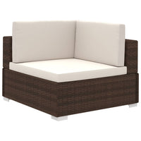 Set Divani da Giardino 6 pz con Cuscini in Polyrattan Marrone cod mxl 35325