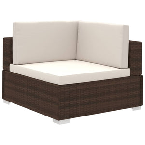 Set Divani da Giardino 6 pz con Cuscini in Polyrattan Marrone cod mxl 35325