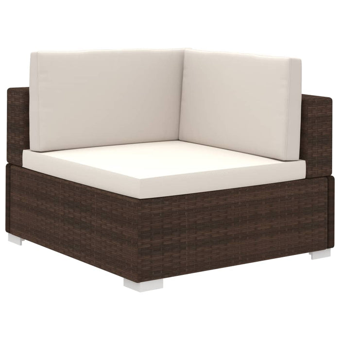 Set Divani da Giardino 6 pz con Cuscini in Polyrattan Marrone cod mxl 35325