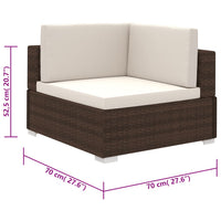 Set Divani da Giardino 6 pz con Cuscini in Polyrattan Marrone cod mxl 35325