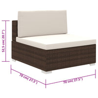 Set Divani da Giardino 6 pz con Cuscini in Polyrattan Marrone cod mxl 35325