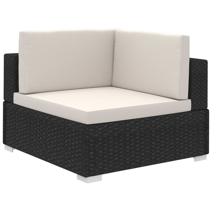 Set Divani da Giardino 8 pz con Cuscini in Polyrattan Nero 41271