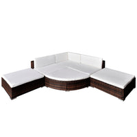 Set Divani da Giardino 6 pz con Cuscini in Polyrattan Marrone 41272