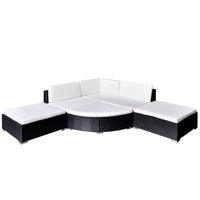 Set Divani da Giardino 6 pz con Cuscini in Polyrattan Nero 41273