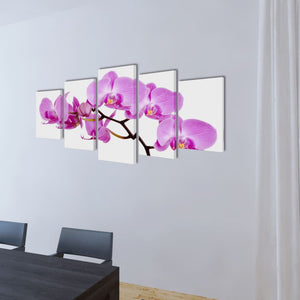 5 pz Set Stampa su Tela da Muro OrchidÃ¨a 100 x 50 cm cod mxl 70055