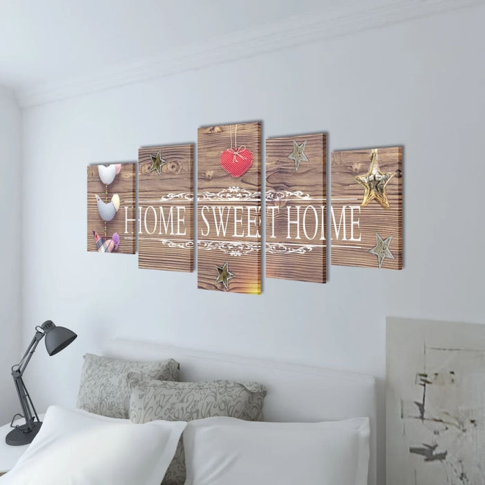 Set Stampa su Tela da Muro Home Sweet Home 200 x 100 cm 241593
