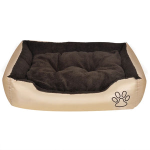 Calda cuccia per cani con cuscino imbottito 75 cm beige e marrone 02_0001552