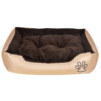 Calda cuccia per cani con cuscino imbottito 90 cm beige e marrone 02_0001551
