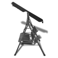 Panchina a Dondolo da Giardino con Baldacchino Nera cod mxl 73474