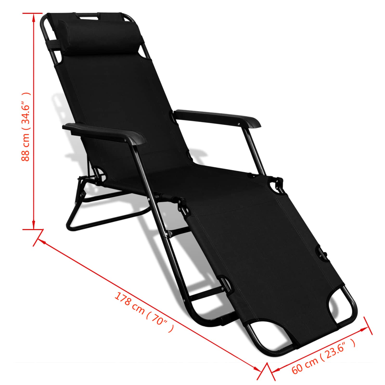 Sedia da Giardino Nero Tessuto 41334