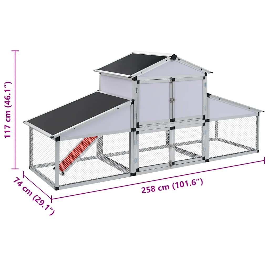 Pollaio con Rampe e Casetta di Nidificazione in Alluminio 41323