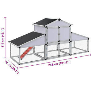 Pollaio con Rampe e Casetta di Nidificazione in Alluminio 41323