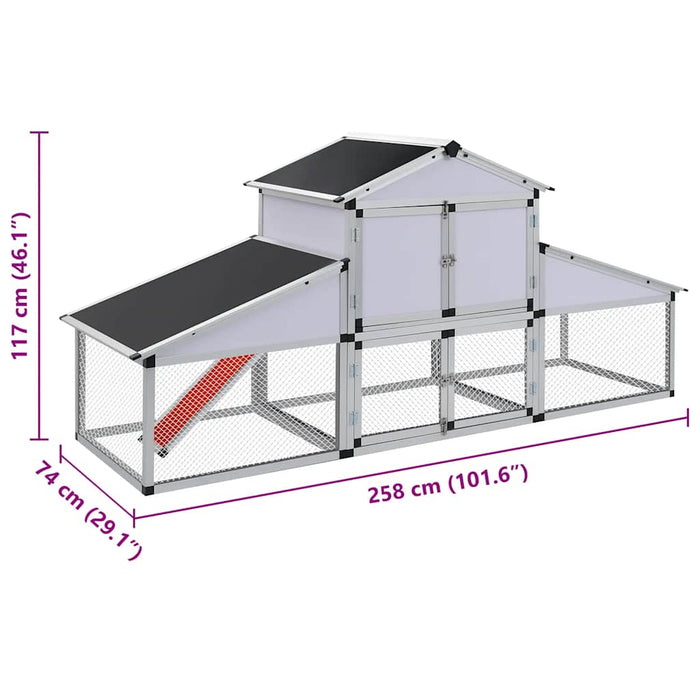 Pollaio con Rampe e Casetta di Nidificazione in Alluminio 41323