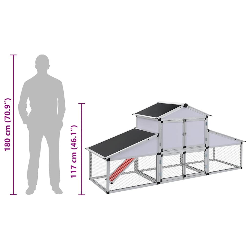 Pollaio con Rampe e Casetta di Nidificazione in Alluminio 41323