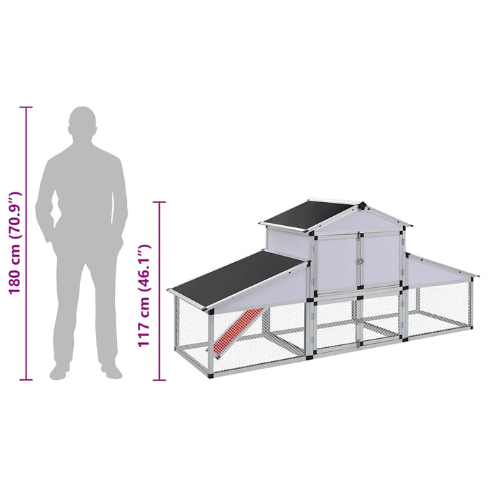 Pollaio con Rampe e Casetta di Nidificazione in Alluminio 41323