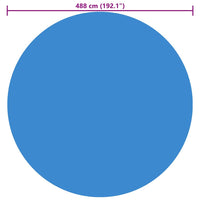 Telo Copripiscina Solare Copertura Rotonda PE 488 cm Blu 90673