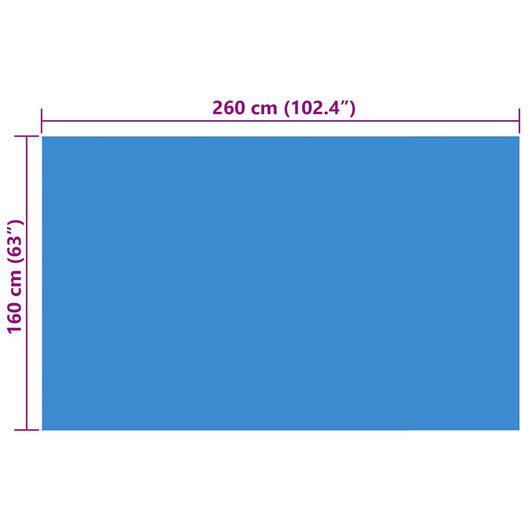 Telo Copripiscina Rettangolare PE 260 x 160 cm Blu 90675
