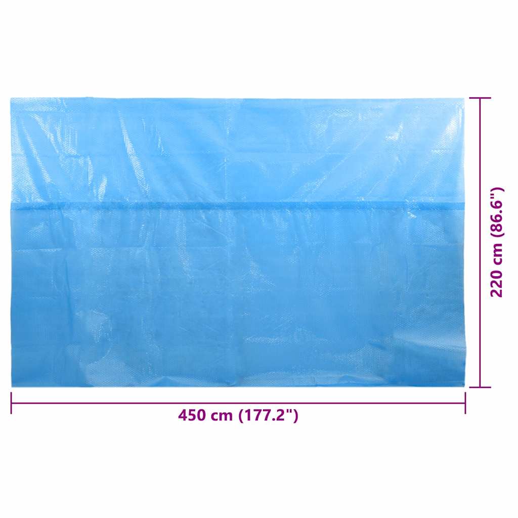 Telo Copripiscina Solare Copertura Rettangolare PE 450 x 220 cm Blu 90677
