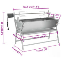 Barbecue Girarrosto in Ferro ed Acciaio Inossidabile 41349