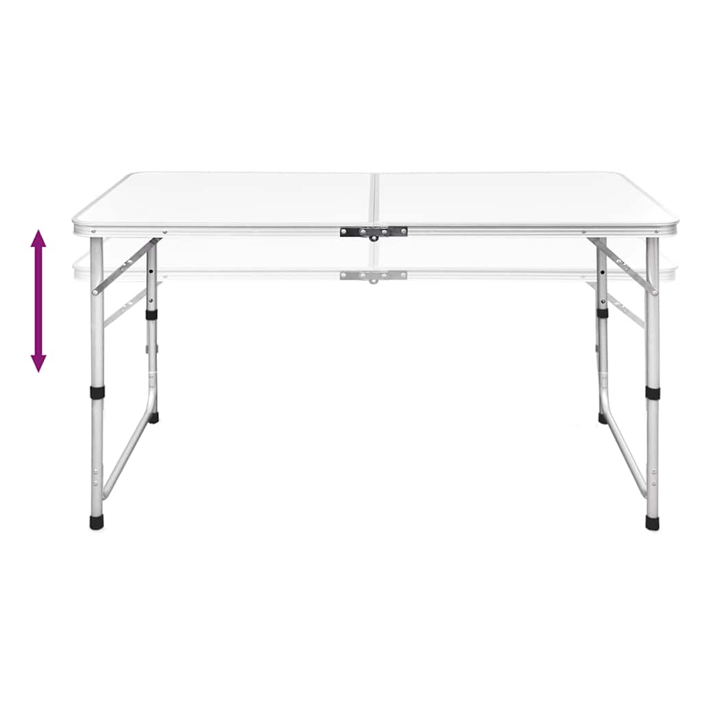 Tavolo da Campeggio Pieghevole Alluminio Altezza Regolabile 120 x 60cm cod mxl 51343