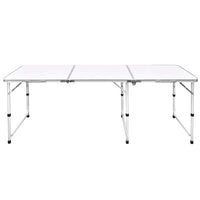 Tavolo da Campeggio Pieghevole Alluminio Regolabile 180x60 cm 41326