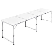 Tavolo da Campeggio Pieghevole Alluminio Regolabile 240x60 cm
