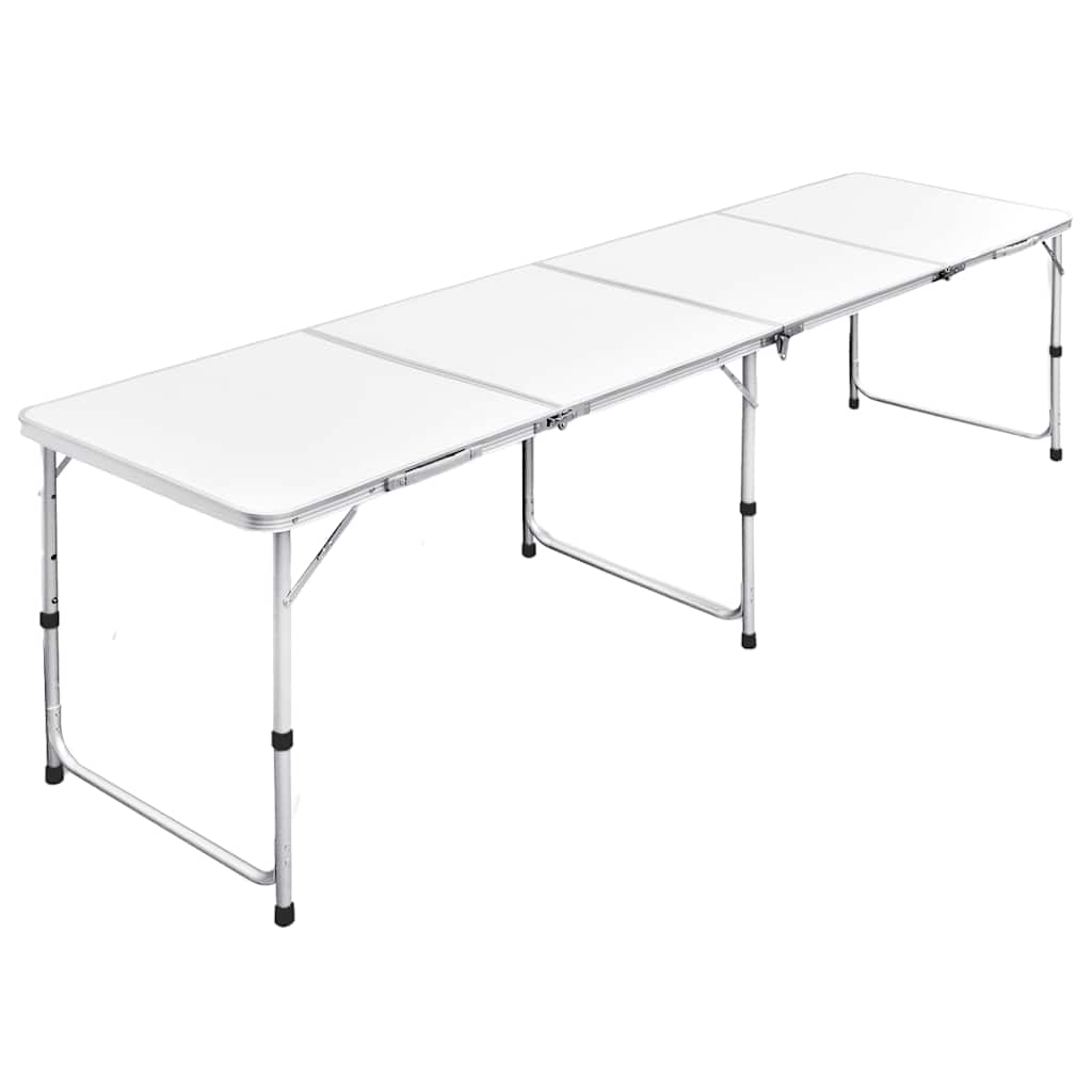 Tavolo da Campeggio Pieghevole Alluminio Regolabile 240x60 cm