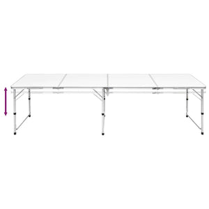 Tavolo da Campeggio Pieghevole Alluminio Regolabile 240x60 cm
