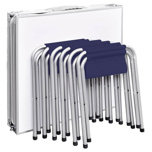 Set Tavolo da Campeggio Pieghevole 6 Sedie Regolabili 180x60 cm 41329