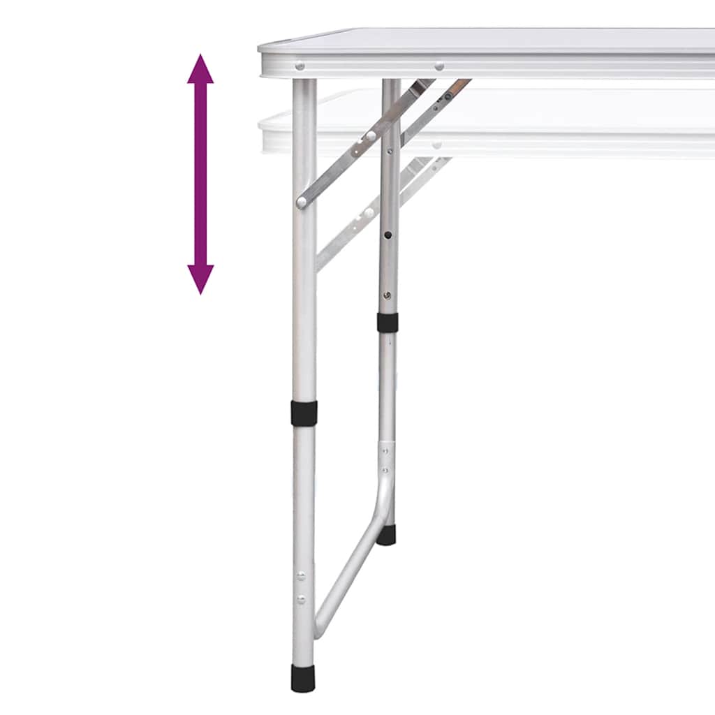 Set Tavolo da Campeggio Pieghevole 6 Sedie Regolabili 180x60 cm cod mxl 43096