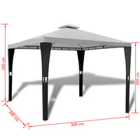 Gazebo con Tetto 3x3 m Crema Bianco 41450