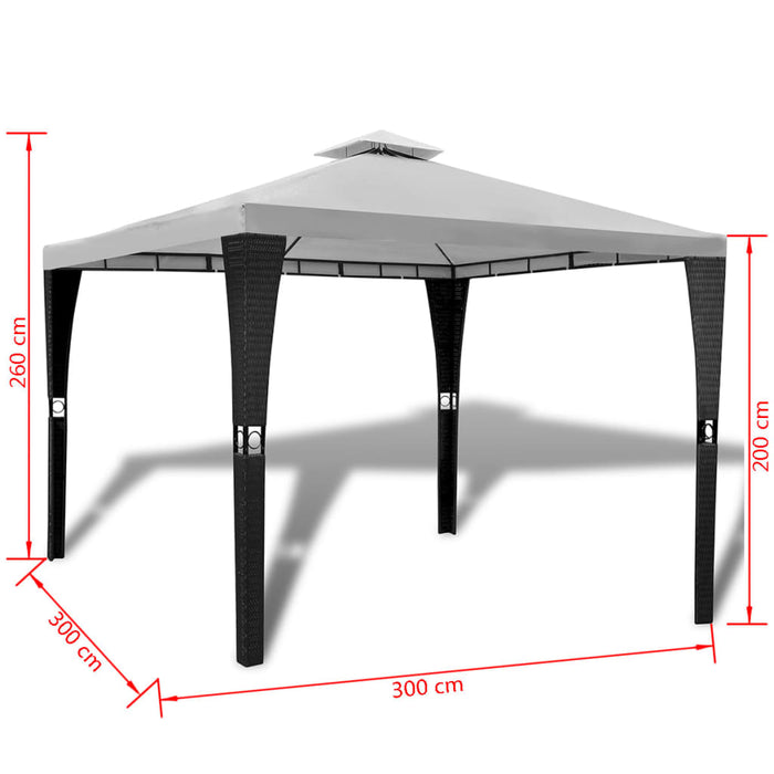 Gazebo con Tetto 3x3 m Crema Bianco 41450