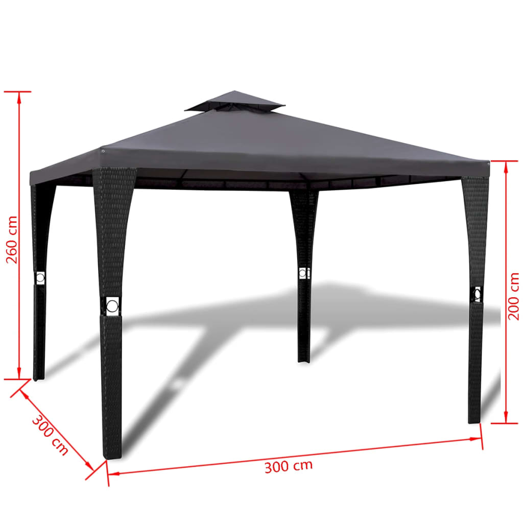 Gazebo con Tetto 3x3 m Grigio Scuro 41451
