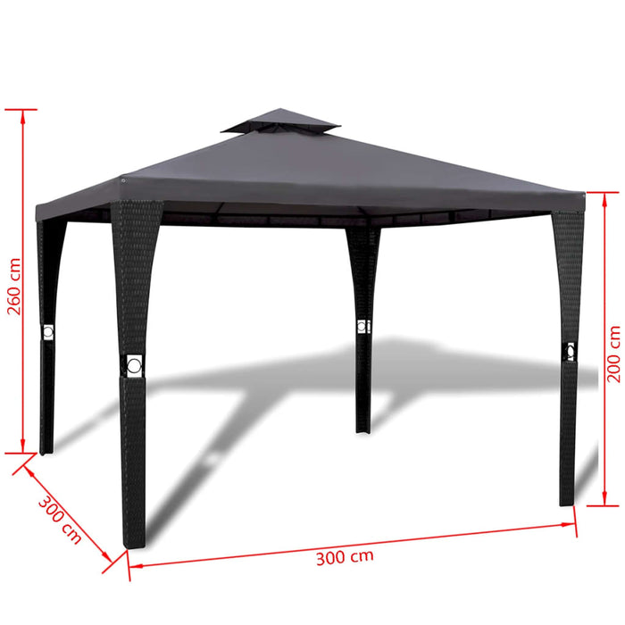 Gazebo con Tetto 3x3 m Grigio Scuro 41451