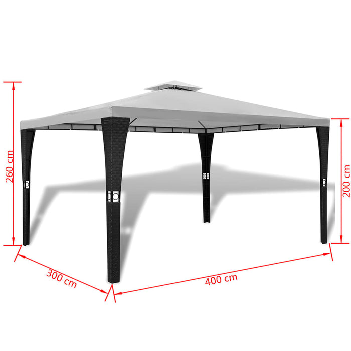 Gazebo con Tetto 3x4 m Bianco Crema 41452