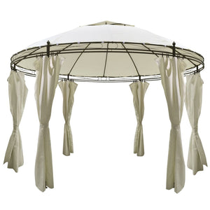 Gazebo Rotondo con Tende 3,5 x 2,7 m cod mxl 66353